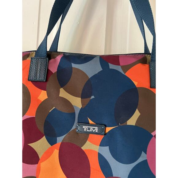 Tumi Nylon Tote Bag Carry On Luggage Packable Handles Zipper Sleeve multicolor - Picture 2 of 6